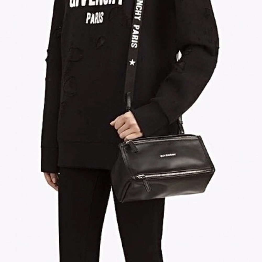 Givenchy Black Leather Pandora Shoulder Bag